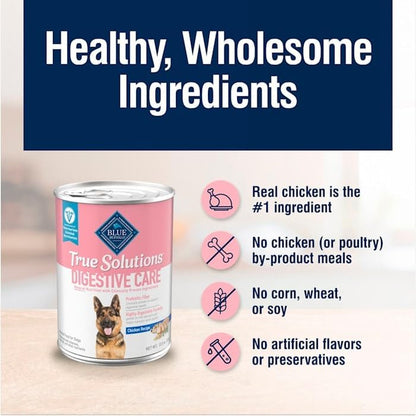 Blue Buffalo True Solutions Digestive Care Wet Dog Food for Adult Dogs, Made with Natural Ingredients, Chicken, 12.5-Oz. Cans (12 Count)7