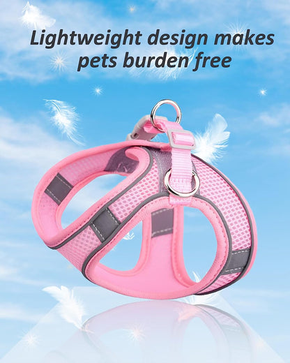SOLMOONY Dog Harness for Small Medium Large Dogs No Pull, Puppy and Leash Set, Dogs, Step in Harness, Mesh Harness. (Pink, XS)3