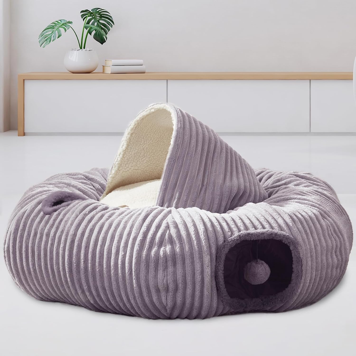 windracing-cat-tunnel-bed-for-indoor-cats-cute-cat-donut-tunnel-with-washable-circle-cushion-round-pet-play-toy-for-kitten-puppy-rabbit-grey