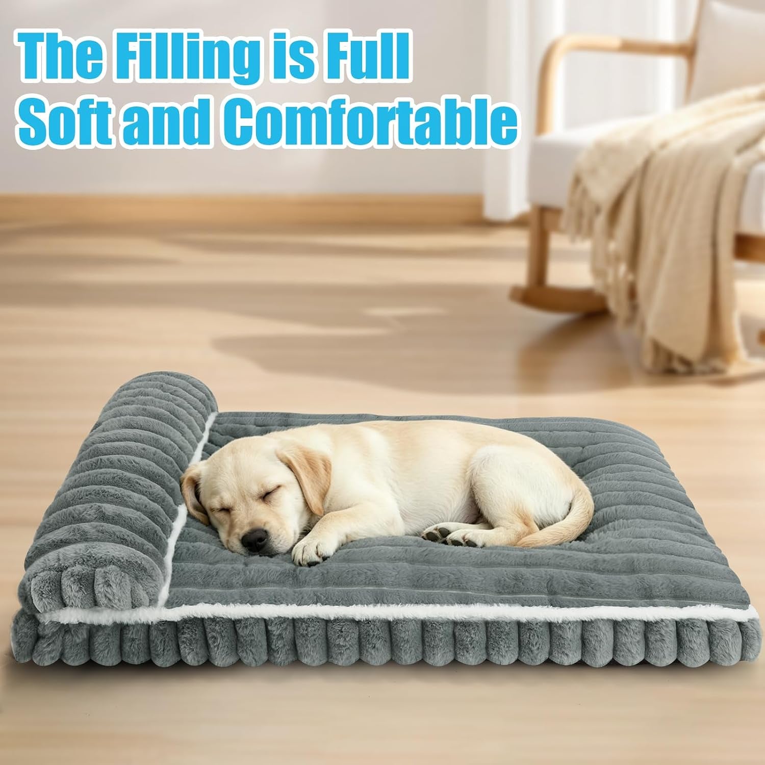 dog-beds-medium-large-sized-dog-dog-bed-for-crate-with-pillowgrey-xl-comfort-large-dog-bed-washable-dog-bed-with-removable-cover-durable-orthopedic-deluxe-plush-dog-crate-pad-bed