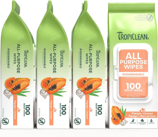 Tropiclean Hypoallergenic Dog Wipes, Fragrance Free, 100Ct | for Dogs, Cats, Puppies & Kittens | Sensitive Skin Safe | Gently Removes Dirt & Dander14