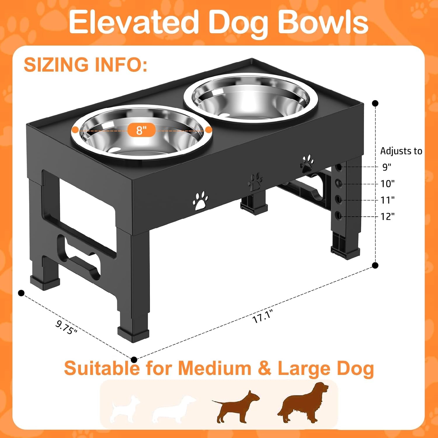 elevated-dog-bowls-with-2-stainless-steel-bowls-5-height-adjustable-stand-3-1-9-to-12-for-improved-digestion-neck-support-easy-clean-non-slip-base-raised-feeder-for-medium-large-dogs