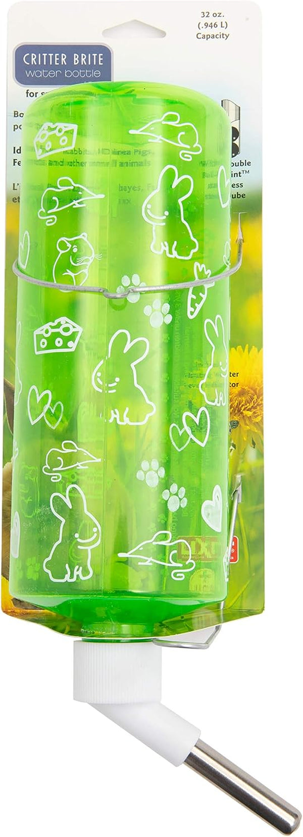 Lixit® Critter Bright Water Bottles for Hamsters, Rabbits, Chinchillas, Ferrets, Guinea Pigs and Other Small Animals - Made in USA (Blue (Pack of 1), 32 Ounce)1