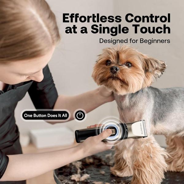 HEAPETS Dog Grooming Clippers, Low Noise, Electric Quiet, Adjustable Clipper Comb, Rechargeable Cordless Dog Hair Clippers for Dogs Cats Pets, Gold4