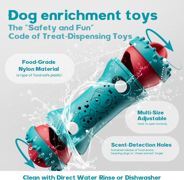 Interactive Dog Toys,Adjustable Treat Dispensing Toy to Keep Them Busy | Dog Enrichment for Brain Stimulation & Cognitive for Puppy Puzzle to Reduce Boredom-Ideal Gift for All Dogs(Rigid Nylon)6
