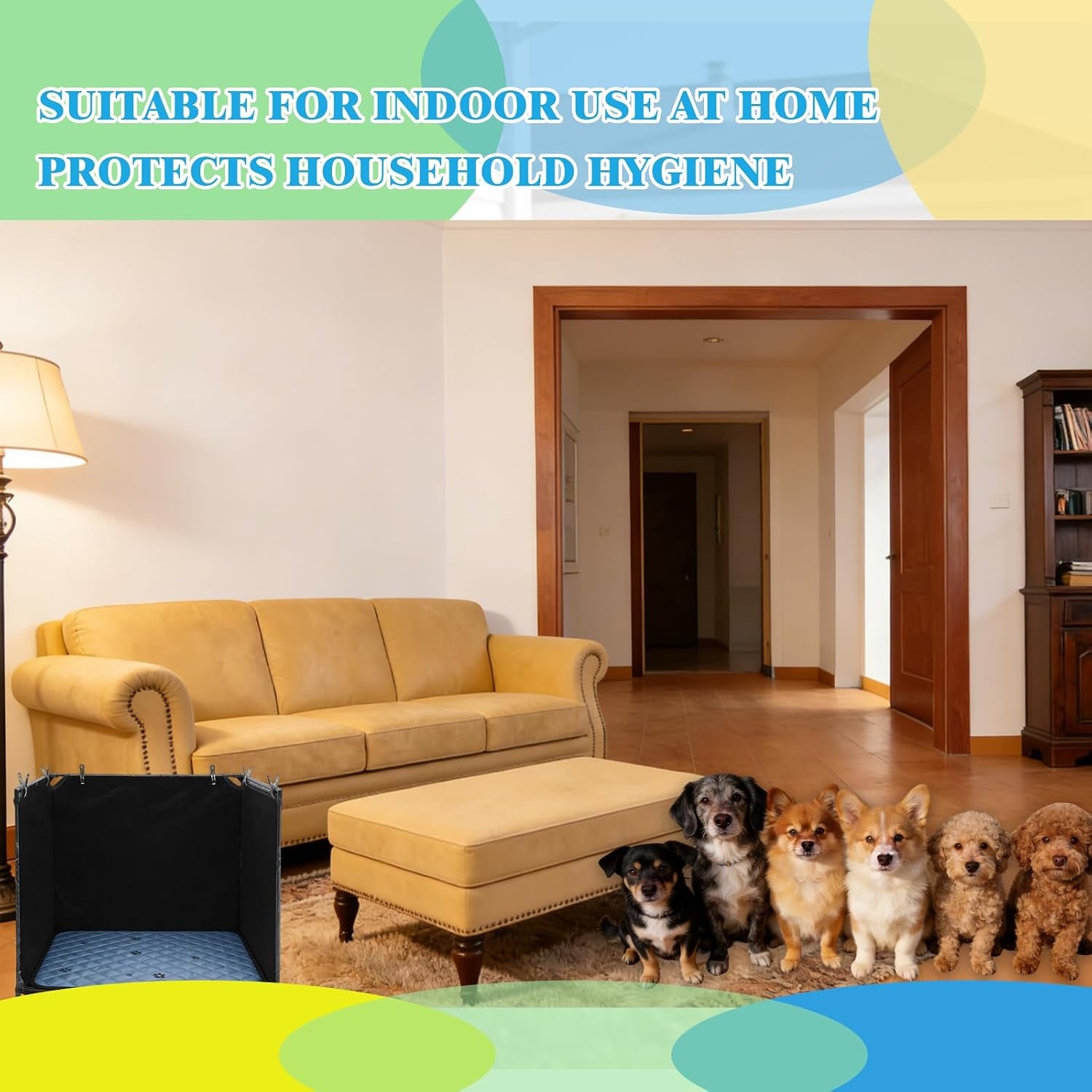 dog-pee-pad-holder-tray-with-washable-pee-pad-foldable-indoor-potty-station-for-small-to-medium-dogs-23-62x23-62x17-72-portable-reusable-litter-box-with-high-walls-small