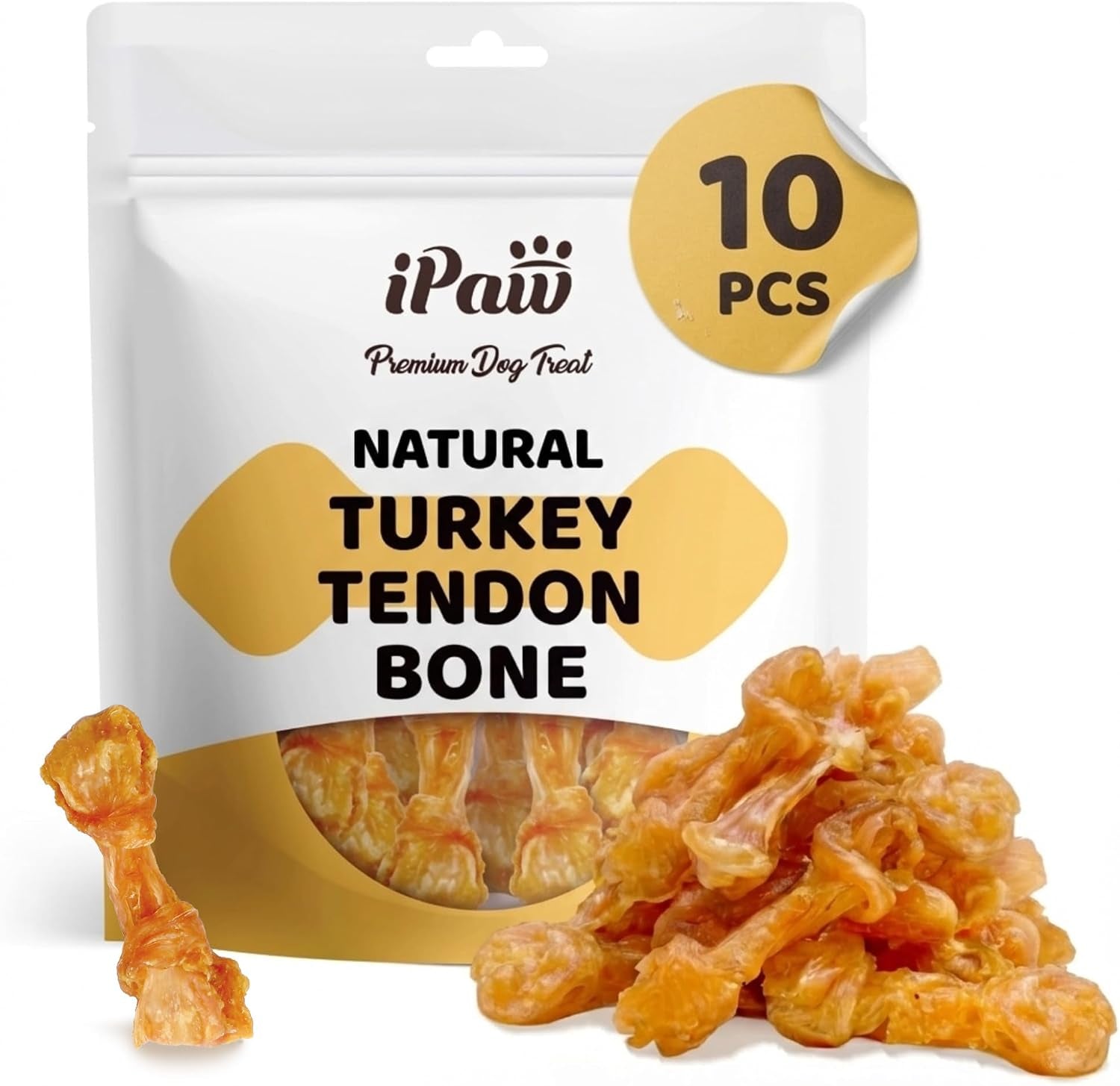 ipaw-10-pcs-value-pack-turkey-tendons-ring-for-dog-all-natural-human-grade-single-protein-hypoallergenic-grain-free-rawhide-alternative-dog-treats-us-sourced-turkey