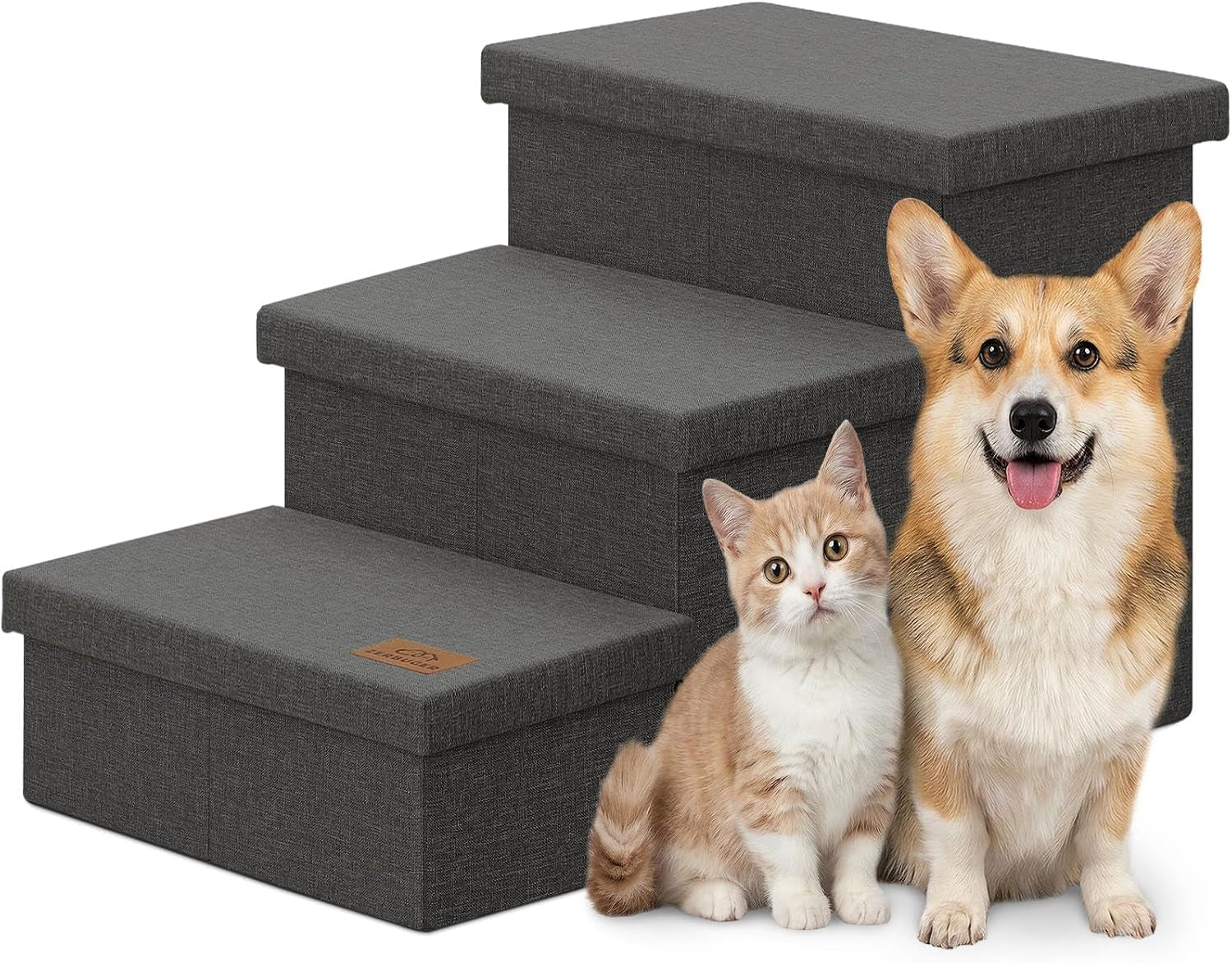 zerbuger-wider-dog-ramp-for-high-bed-with-storage-18-h-foldable-dog-stairs-for-small-medium-large-older-senior-animal-sturdy-dog-step-for-climbing-bed-or-couch-arthritis-friendly-gray-no-condo
