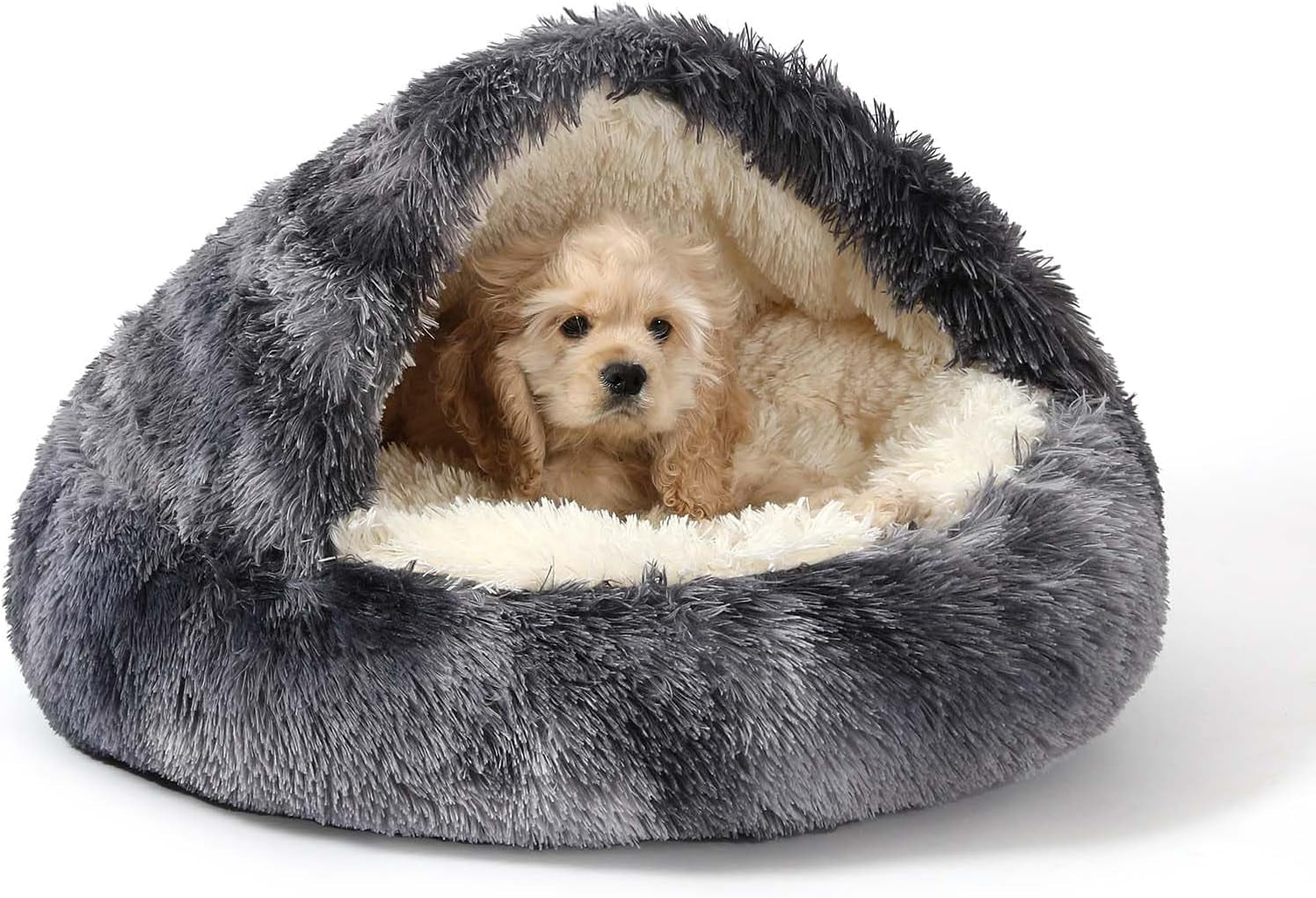noyal-round-hooded-donut-dog-bed-for-small-medium-pets-plush-fluffy-anti-anxiety-cat-cave-bed-with-cover