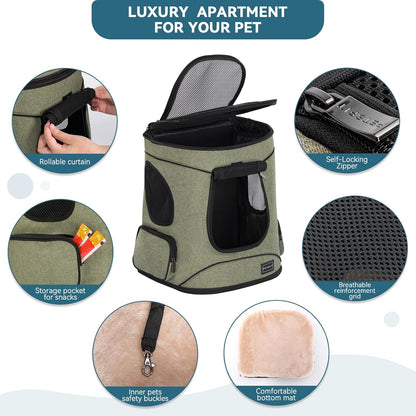 Petsfit Pet Backpack Carrier with Upgrade Waist Cushion Design to Better Fit the Waist, Suitable for Small and Medium Dogs Cats, and Rabbits up to 18 Pounds4
