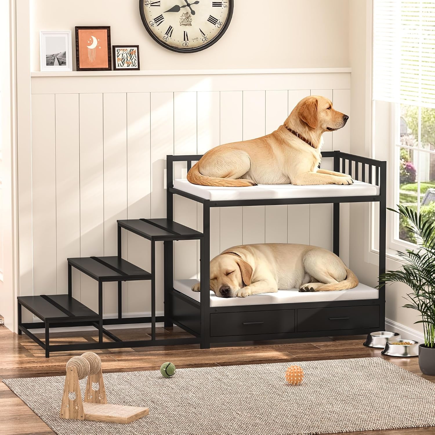gdlf-dog-bunk-beds-for-large-dogs-dog-bedside-bed-with-stairs-storage-space-saving-indoor-pet-furniture