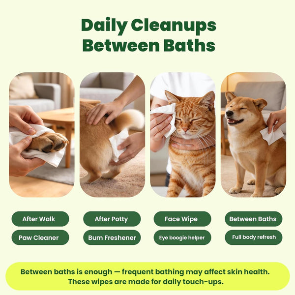 Unscented Dog Wipes & Cat Wipes (4X50 Packs) | Hypoallergenic, Ph Balanced for Paws, Body, Eyes & Ears Grooming |All-Natural Plant Fiber Wipes with Aloe & Vitamin E | Pearl Texture5
