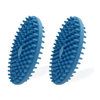 Dog Grooming Brush, Lilpep Pet Shampoo Bath Brush Soothing Massage Rubber Comb with Adjustable Ring Handle for Long Short Haired Dogs and Cats (Blue+Green, Pack of 2)8