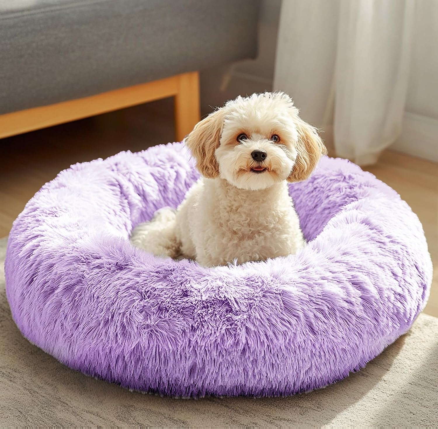 jollyvogue-small-dog-bed-calming-soft-anti-anxiety-donut-cat-bed-washable-round-fluffy-cushion-for-small-and-medium-pets-20