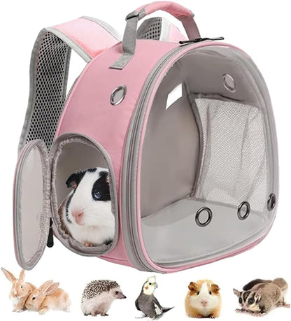 Guinea Pig Carrier Backpack, Clear Bubble Window Backpack for Guinea Pig, Bunny Rat Bird (Black, Carrier)9