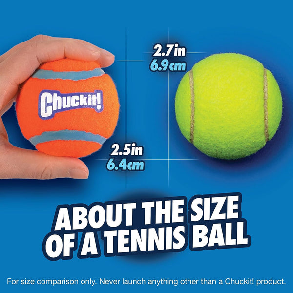 Chuckit! Dog Tennis Ball Dog Toy, Medium (2.5 Inch Diameter) for Dogs 20-60 Lbs, Pack of 47