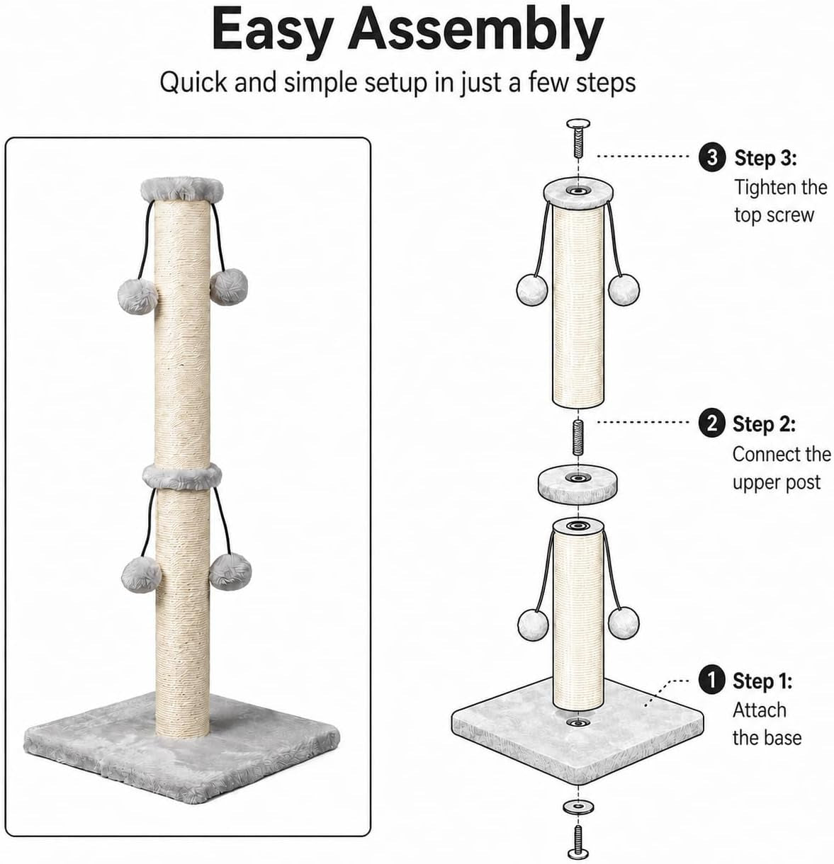 dimaka-29-cat-scratching-post-natural-sisal-rope-scratcher-post-kitten-claw-scratch-with-4-danglingtoy-balls-for-large-cats-grey