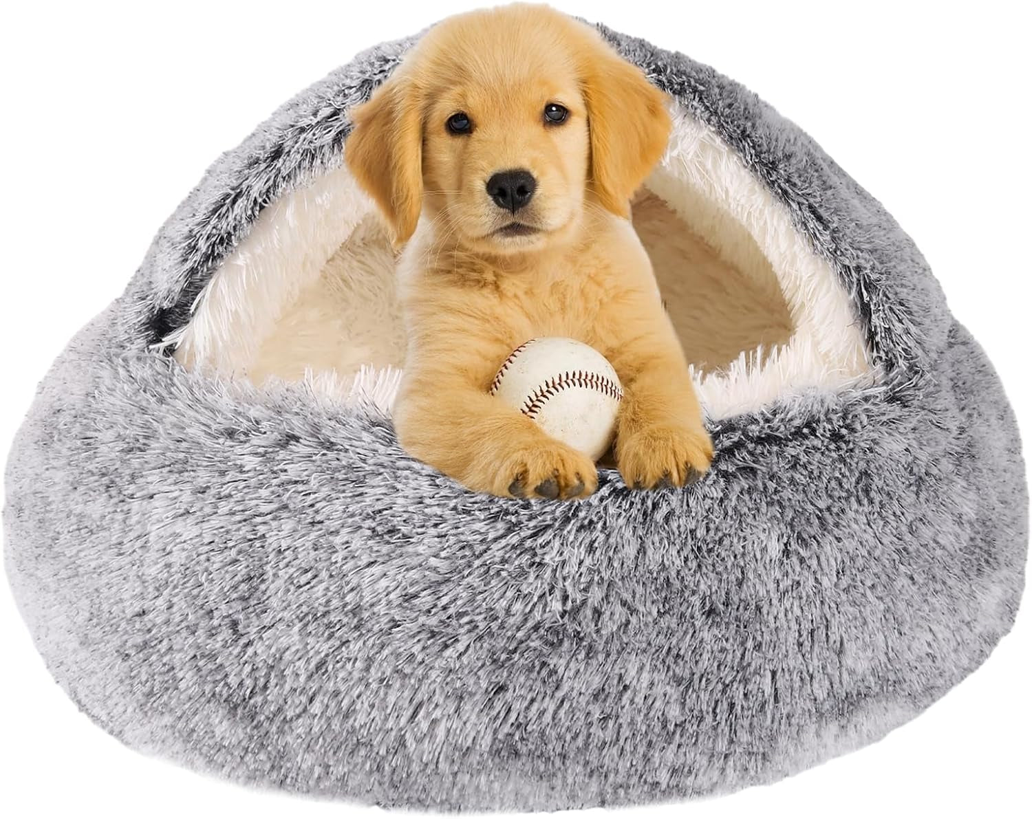 hooded-dog-bed-for-small-dogs-nest-dog-beds-washable-cute-cat-cave-bed-cozy-nook-pet-bed-for-dogs-or-cats-anti-slip-puppy-bed-fits-up-to-22-lbs-petsgrey-20-x-20