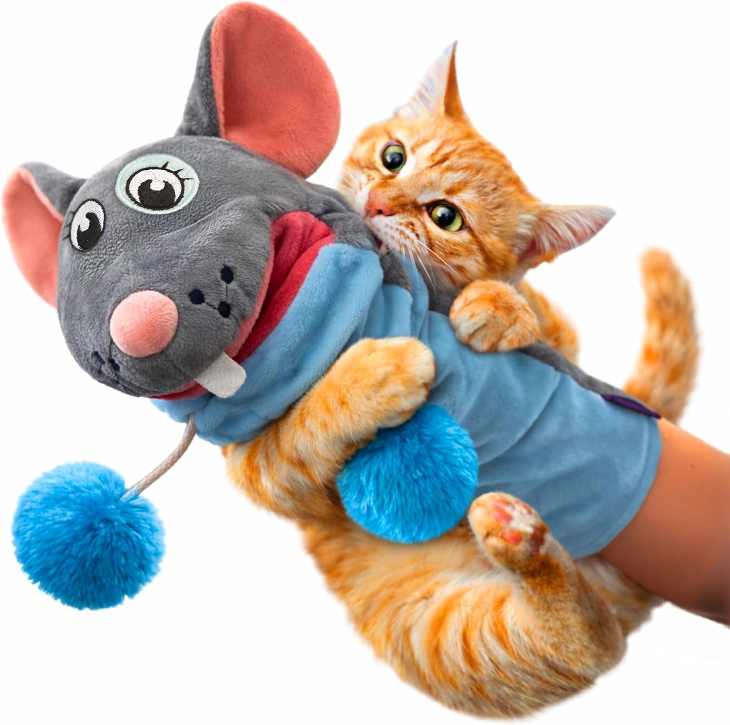 pounce-purr-meow-mitt-wearable-cat-wrestling-glove-puppet-mouse-catnip-silvervine-plush-hand-puppet-crinkle-sounds-wiggling-arms-dual-layer-interactive-toy-indoor-cats-kitten