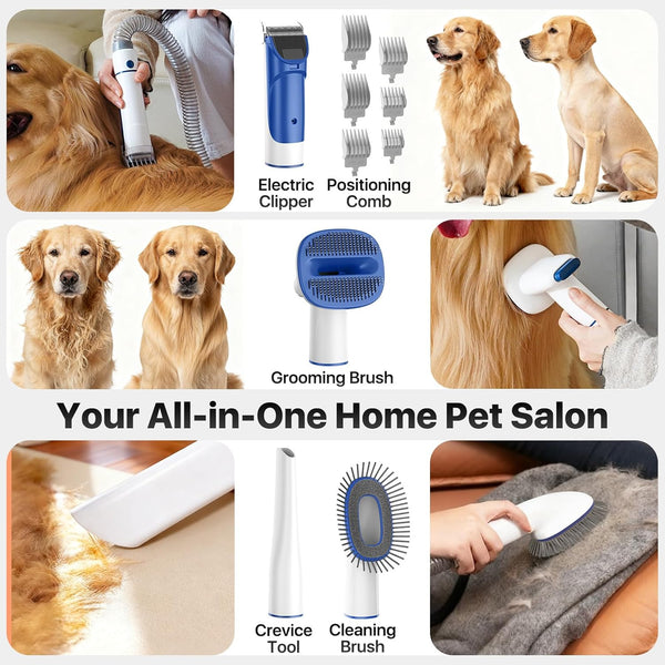 Buenkee Dog Grooming Vacuum Kit, 15000Pa Clipper, Shedding Brush, 2L, White | Brush, Trim and Deshed at Home with Less Flying Fur, Mess-Control Suction and Fewer Emptying Breaks during Longer Sessions3
