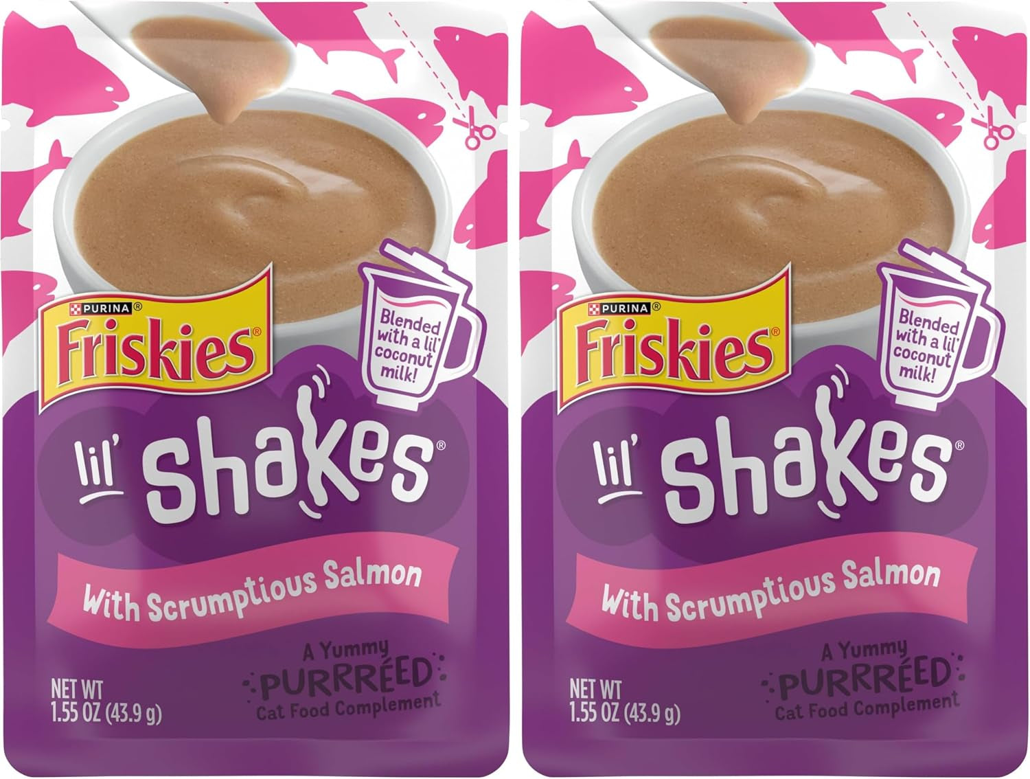 purina-friskies-pureed-cat-food-topper-lil-shakes-with-scrumptious-salmon-lickable-cat-treats-pack-of-16-1-55-oz-pouches