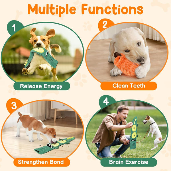 2 Pack Dog Toys for Aggressive Chewers - Interactive Dog Toys, Interactive Puppy Dog Chew Toys with Squeaker & No Stuffing Dog Puzzle Toy (Suitable for Small and Medium Dogs)5