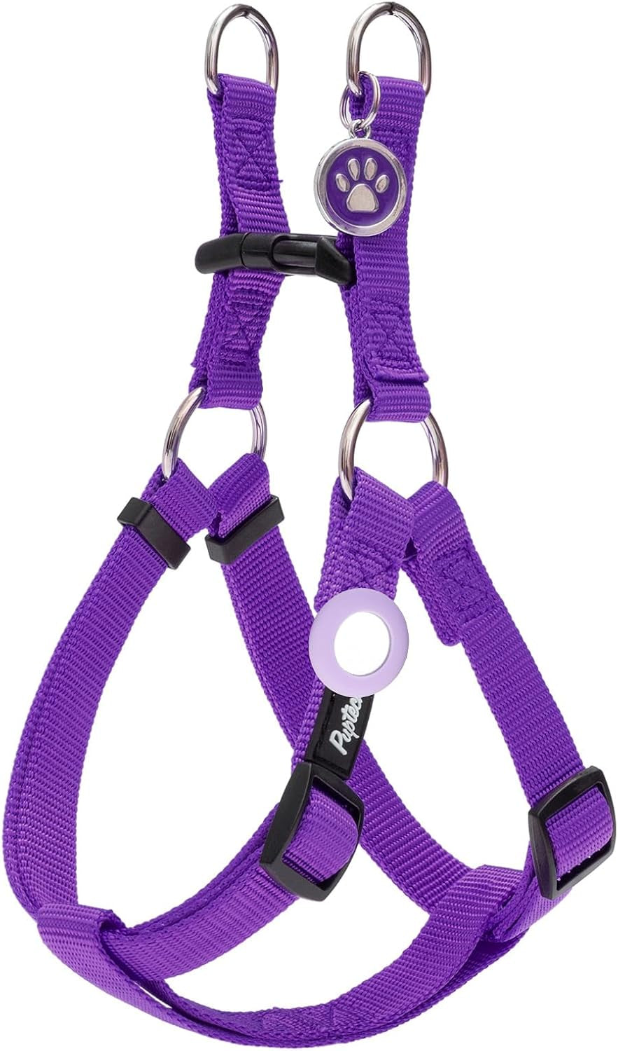 pupteck-no-pull-dog-harness-soft-adjustable-basic-nylon-step-in-puppy-vest-outdoor-walking-with-id-tag