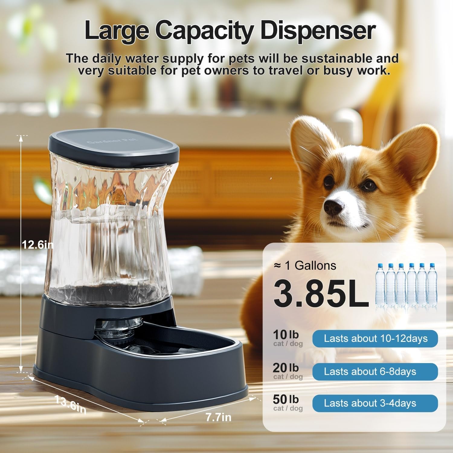 gardner-pet-automatic-dog-water-dispenser-gravity-stainless-steel-water-waterer-feeder-100-bpa-free-large-capacity-water-feeding-bowls-for-medium-large-sized-dogs-cats-other-pets-1-gallon