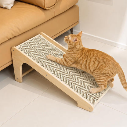 PETKARAY Sisal Cat Scratcher Ramp, L Shaped Scratching Post and Scratch Pad for Indoor Cats, Couch Furniture Protector, Chevron1