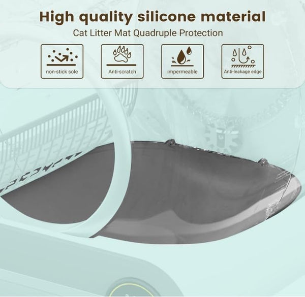Silicone Litter Pad Accessory anti Bite Leakproof anti Scratch Replacement Easy to Clean for Automatic Cat Parts 19.49X15.75X0.39Inch5