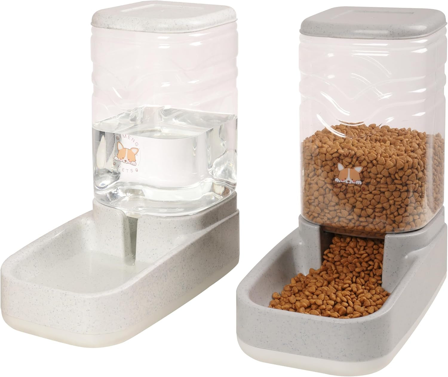 elevon-automatic-cat-feeder-gravity-food-and-water-dispenser-bowl-set-for-small-medium-dogs-animals-pet-feeder-dispenser-storage-food-3-8l-large-capacity-white-gray