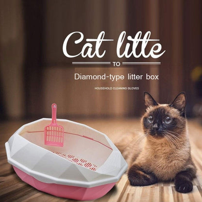 Dog Potty Training Toilet ﻿ Semi-Enclosed Litter Box Large with Pedal Single-Layer Double-Layer Cat Toilet Pet Supplies Space Fashion Pot(Pink)3