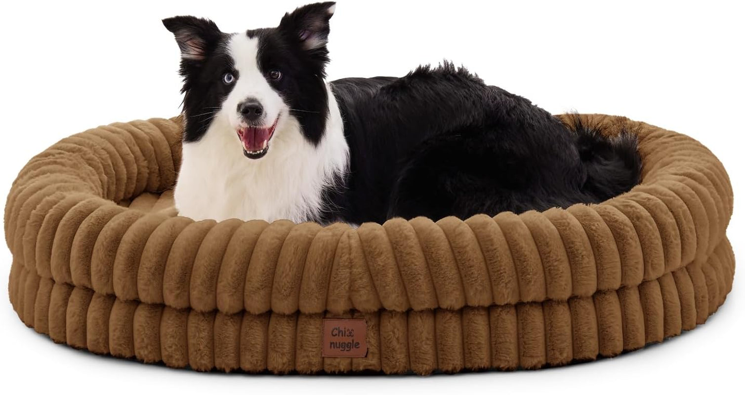 chixnuggle-orthopedic-dog-bed-washable-cover-faux-fur-bolster-pet-couch-waterproof-egg-crate-foam-non-slip-bottom-for-small-medium-dogs-dark-grey-30-24-7-dog-sofa-puppy-bed
