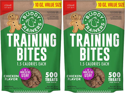 Buddy Biscuits Trainers Training Bites Soft & Chewy Dog Treats, Chicken, 10 Oz. Pouch12