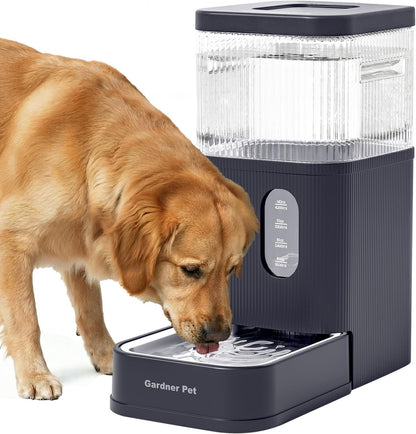 Gardner Pet 2.2 Gallon Automatic Dog Water Bowl Dispenser 8.5L Gravity Water Feeder with Stainless Steel Bowl & Maifan Stone Filter, Bpa-Free for for Cats and Dogs (Black, 2.2 Gallon)15