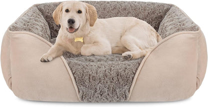 INVENHO Rectangle Washable Orthopedic Dog Bed for Small, Medium and Large Dogs, Soft Calming, Sleeping Puppy Bed Durable Pet Cuddler with Anti-Slip Bottom, S (20"X19"X6")27
