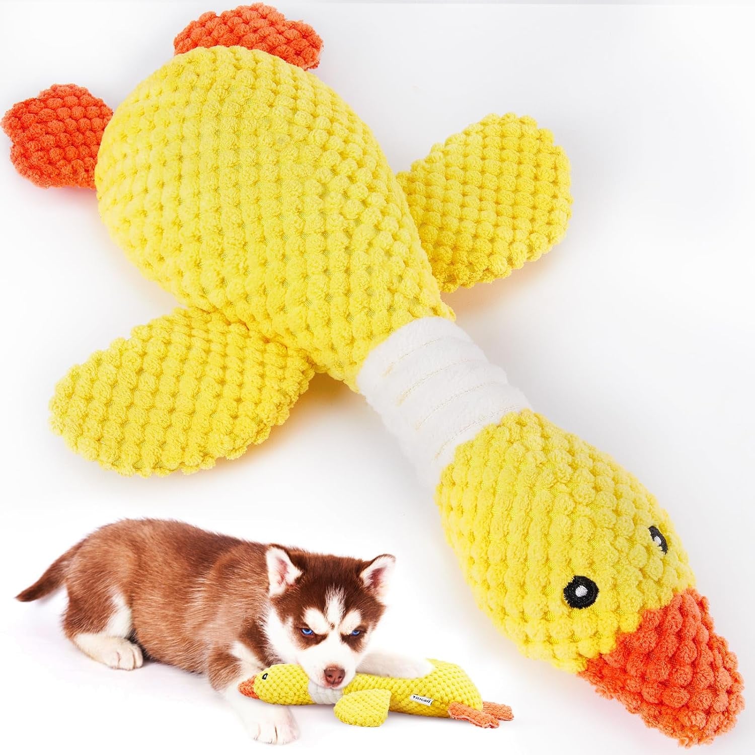 vitscan-upgraded-goose-indestructible-dog-toys-for-aggressive-chewers-small-medium-large-breed-crinkle-squeaky-plush-dog-puppy-chew-toys-for-teething-duck-puppy-toys