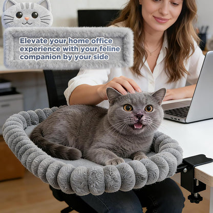 IPOW X-Large Cat Bed Heavy Duty Steel Frame Supports up to 40Lbs Cat Desk Bed & Perch Space-Saving 90°Foldable with Soft Ultra-Plush Faux Fur for Small Medium Large Cats4