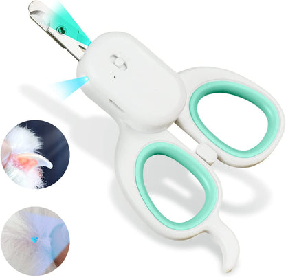 PAKEWAY Pet Nail Clipper with LED & -U-V Light, Cat Claw Trimmer with Ultra Bright LED Light for Nail Bloodline to Avoid over Cutting, Sharp Angled Blade Grooming Tool for Dog Cat Rabbit Small Animals10