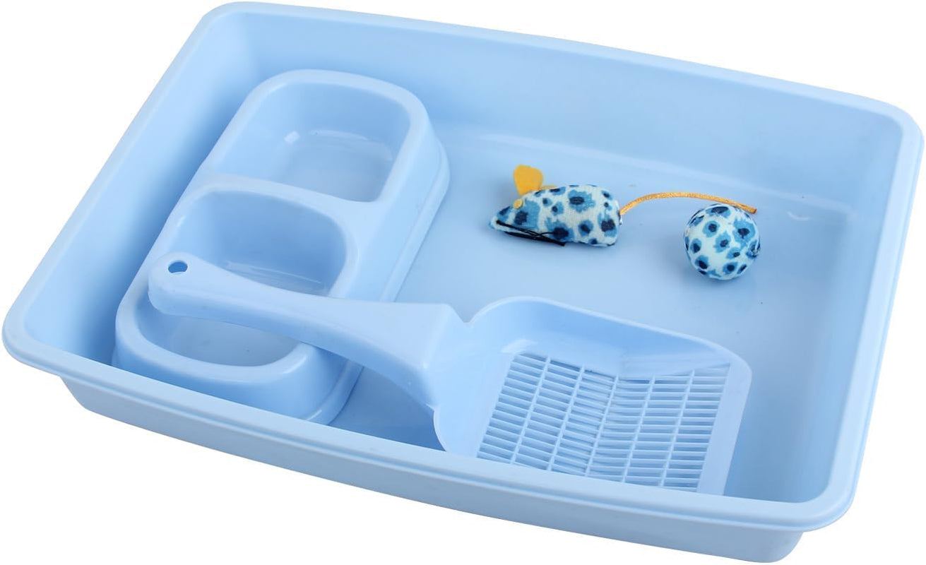 blue-cat-litter-box-set-small-cat-kitten-starter-kit-with-litter-scoop-cat-bowl-kittens-toy-heated-cat-bed-indoor-microwavable-heating-pads-for-cats-with-2-cozy-covers