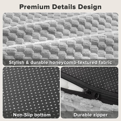 JOEJOY XL Orthopedic Dog Beds Large Sized Dog, Extra Large Washable Waterproof Oval Large Dog Bed with Removable Cover, Egg-Crate Foam Pet Bed with Bolster & Non-Skid Bottom, Light Grey, 42''X31''7
