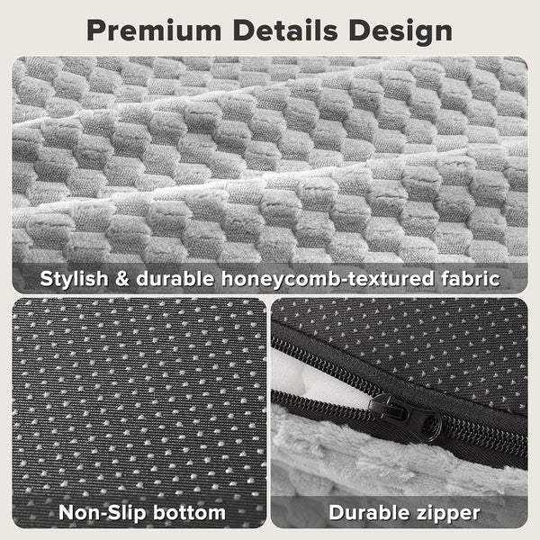JOEJOY XL Orthopedic Dog Beds Large Sized Dog, Extra Large Washable Waterproof Oval Large Dog Bed with Removable Cover, Egg-Crate Foam Pet Bed with Bolster & Non-Skid Bottom, Light Grey, 42''X31''7