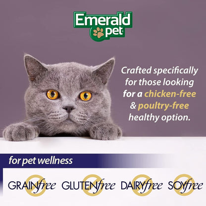 EMERALD PET Wholly Fish! Chicken-Free Feline Treats, Tuna Recipe — Tasty and Crunchy Tuna Cat Treats with Real Tuna — Chicken Free, Grain Free, Natural Cat Treats — Made in USA, 3 Oz6