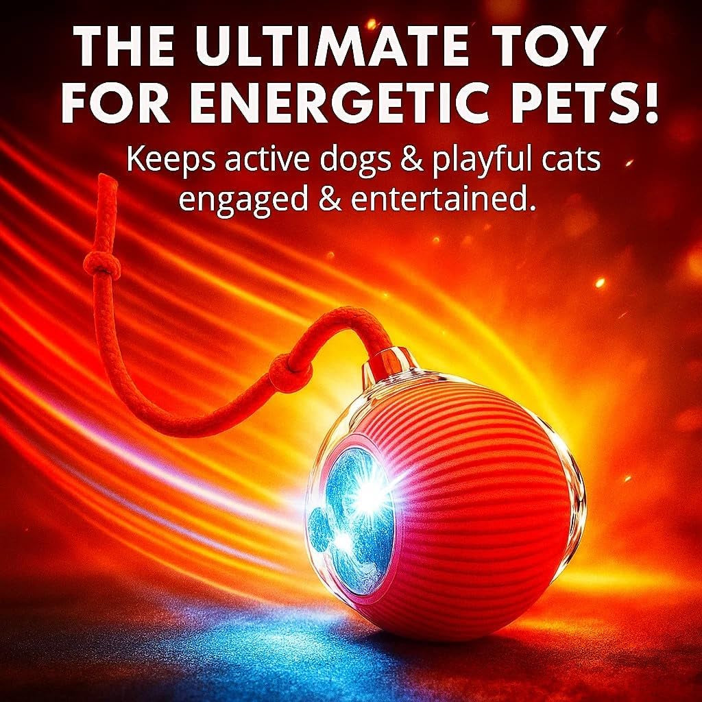 purrmitive-2026-durable-interactive-cat-toys-for-indoor-cats-dog-toys-ball-rolling-pet-ball-smart-automatic-cat-chase-balls-toy-interactive-dog-toys-speedy-tail-kitten-cat-toys-interactive-red