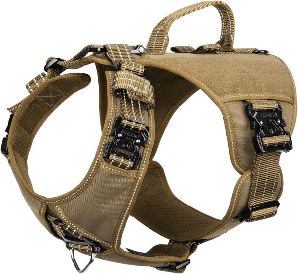 ICEFANG Quick-Moving Tactical Dog Harness for Large Dogs,No Pull Dog Vest | Control Handle,Reflective,Full Metal Buckles,Adjustable,Hook-And-Loop Panel,Soft Padded,Pink,Large7