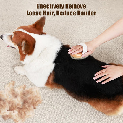 Soft Boar Bristle Pet Palm Brush for Short Haired Dogs and Cats with Band, Reduce Shedding, Ergonomic Dog Brush, Easy to Hold and Reduces Stress on Your Wrist | Ideal for Daily Grooming2