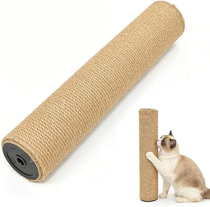 Cat Scratching Post Replacement, 12.2" Natural Jute Spare Extension Scratch Post with M8 Nut Connectors, Easy Install, Rope Scratching Posts Refill for DIY Cat Furniture, Climbing Tower (Yellow)1