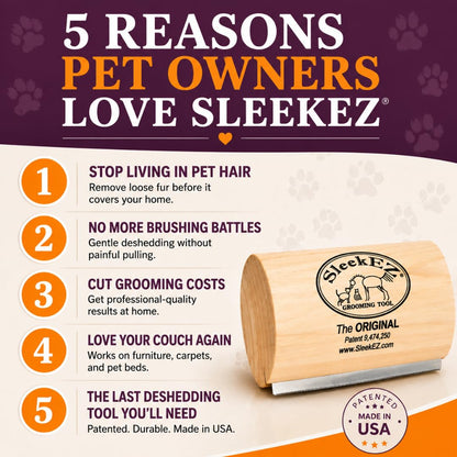 Sleekez Dog Brush for Shedding | Patented Deshedding Dog Brush | Pet Hair Remover for Short, Medium & Long Coats | Made in USA | 5 Inch2