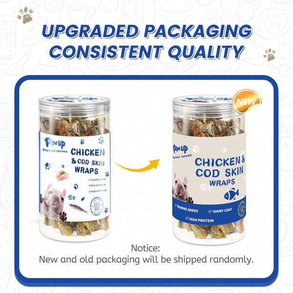 PAWUP Dog Treat Chicken Wrapped Cod Skins, Fish Chews Rolls for Medium Dogs, Healthy, Rawhide-Free, 12.5 Oz8