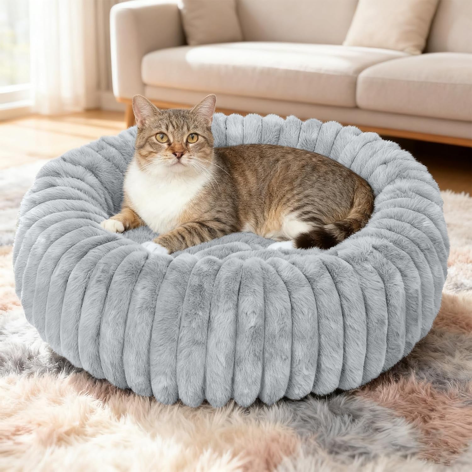 washable-small-cat-dog-bed-puppy-bed-cat-beds-for-indoor-catsgrey-s-calming-anti-anxiety-round-donut-dog-bed-cute-fluffy-puppy-dogs-beds-for-small-dogs-anti-slip-comfort-pet-bed